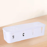 Maxbell Cable Power Plug Storage Box Cable Organizer for Desktop Apartment Farmhouse White