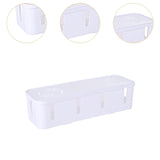 Maxbell Cable Power Plug Storage Box Cable Organizer for Desktop Apartment Farmhouse White