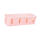 Maxbell Cable Power Plug Storage Box Cable Organizer for Desktop Apartment Farmhouse Pink