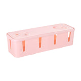 Maxbell Cable Power Plug Storage Box Cable Organizer for Desktop Apartment Farmhouse Pink