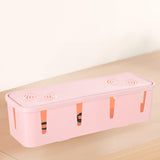 Maxbell Cable Power Plug Storage Box Cable Organizer for Desktop Apartment Farmhouse Pink