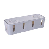 Maxbell Cable Power Plug Storage Box Cable Organizer for Desktop Apartment Farmhouse Gray