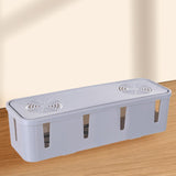 Maxbell Cable Power Plug Storage Box Cable Organizer for Desktop Apartment Farmhouse Gray