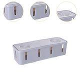 Maxbell Cable Power Plug Storage Box Cable Organizer for Desktop Apartment Farmhouse Gray