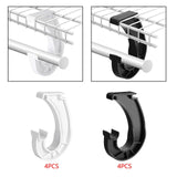Maxbell 4 Pieces Closet Rod Support Bracket Closet Shelf Rod Holder J Type Hooks 3/4 White