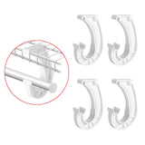 Maxbell 4 Pieces Closet Rod Support Bracket Closet Shelf Rod Holder J Type Hooks 3/4 White