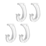 Maxbell 4 Pieces Closet Rod Support Bracket Closet Shelf Rod Holder J Type Hooks 3/4 White