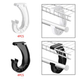 Maxbell 4 Pieces Closet Rod Support Bracket Closet Shelf Rod Holder J Type Hooks 3/4 White