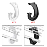 Maxbell 4 Pieces Closet Rod Support Bracket Closet Shelf Rod Holder J Type Hooks 3/4 White