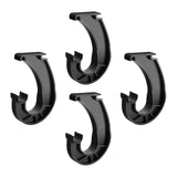 Maxbell 4 Pieces Closet Rod Support Bracket Closet Shelf Rod Holder J Type Hooks 3/4 Black