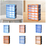 Maxbell Drawers Storage Cabinet Toolbox Makeup Organizer for Toys Small Items Screws Blue 18 Drawers