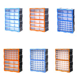 Maxbell Drawers Storage Cabinet Toolbox Makeup Organizer for Toys Small Items Screws Blue 18 Drawers