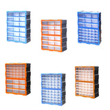 Maxbell Drawers Storage Cabinet Toolbox Makeup Organizer for Toys Small Items Screws Blue 18 Drawers