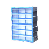 Maxbell Drawers Storage Cabinet Toolbox Makeup Organizer for Toys Small Items Screws Blue 18 Drawers