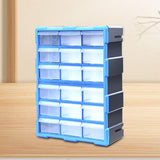 Maxbell Drawers Storage Cabinet Toolbox Makeup Organizer for Toys Small Items Screws Blue 18 Drawers