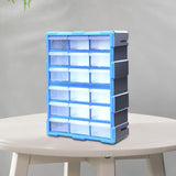 Maxbell Drawers Storage Cabinet Toolbox Makeup Organizer for Toys Small Items Screws Blue 18 Drawers