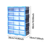 Maxbell Drawers Storage Cabinet Toolbox Makeup Organizer for Toys Small Items Screws Blue 18 Drawers