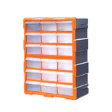 Maxbell Drawers Storage Cabinet Toolbox Makeup Organizer for Toys Small Items Screws Orange 18 Drawers