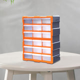 Maxbell Drawers Storage Cabinet Toolbox Makeup Organizer for Toys Small Items Screws Orange 18 Drawers