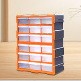 Maxbell Drawers Storage Cabinet Toolbox Makeup Organizer for Toys Small Items Screws Orange 18 Drawers