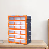 Maxbell Drawers Storage Cabinet Toolbox Makeup Organizer for Toys Small Items Screws Orange 18 Drawers