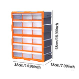 Maxbell Drawers Storage Cabinet Toolbox Makeup Organizer for Toys Small Items Screws Orange 18 Drawers