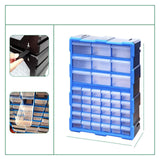 Maxbell Drawers Storage Cabinet Toolbox Makeup Organizer for Toys Small Items Screws Blue 39 Drawers