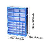 Maxbell Drawers Storage Cabinet Toolbox Makeup Organizer for Toys Small Items Screws Blue 39 Drawers