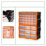 Maxbell Drawers Storage Cabinet Toolbox Makeup Organizer for Toys Small Items Screws Orange 39 Drawers