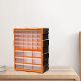 Maxbell Drawers Storage Cabinet Toolbox Makeup Organizer for Toys Small Items Screws Orange 39 Drawers