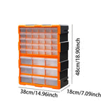 Maxbell Drawers Storage Cabinet Toolbox Makeup Organizer for Toys Small Items Screws Orange 39 Drawers