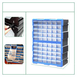 Maxbell Drawers Storage Cabinet Toolbox Makeup Organizer for Toys Small Items Screws Blue 60 Drawers