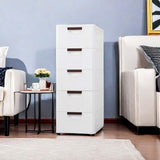 Maxbell 5 Drawer Rolling File Cabinet Bedroom Rolling Cart Cabinet for Closet Office