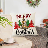 Maxbell Christmas Pillow Cover Printed Cushion Cover for Xmas Living Room Decoration Style A