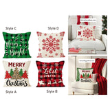 Maxbell Christmas Pillow Cover Printed Cushion Cover for Xmas Living Room Decoration Style A