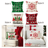 Maxbell Christmas Pillow Cover Printed Cushion Cover for Xmas Living Room Decoration Style A