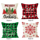 Maxbell Christmas Pillow Cover Printed Cushion Cover for Xmas Living Room Decoration Style A