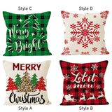 Maxbell Christmas Pillow Cover Printed Cushion Cover for Xmas Living Room Decoration Style A