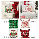 Maxbell Christmas Pillow Cover Printed Cushion Cover for Xmas Living Room Decoration Style A