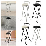Maxbell Bar Stool Round Foldable Breakfast Bar Stool for Office Restaurant Garden Whitetube Whiteseat
