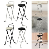 Maxbell Bar Stool Round Foldable Breakfast Bar Stool for Office Restaurant Garden Whitetube Whiteseat
