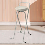 Maxbell Bar Stool Round Foldable Breakfast Bar Stool for Office Restaurant Garden Whitetube Whiteseat