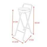 Maxbell Bar Stool Round Foldable Breakfast Bar Stool for Office Restaurant Garden Whitetube Whiteseat