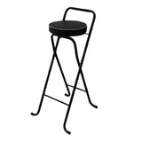 Maxbell Bar Stool Round Foldable Breakfast Bar Stool for Office Restaurant Garden Blacktube Blackseat