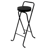 Maxbell Bar Stool Round Foldable Breakfast Bar Stool for Office Restaurant Garden Blacktube Blackseat