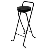 Maxbell Bar Stool Round Foldable Breakfast Bar Stool for Office Restaurant Garden Blacktube Blackseat