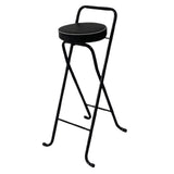 Maxbell Bar Stool Round Foldable Breakfast Bar Stool for Office Restaurant Garden Blacktube Blackseat