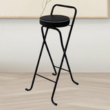 Maxbell Bar Stool Round Foldable Breakfast Bar Stool for Office Restaurant Garden Blacktube Blackseat
