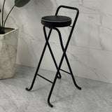 Maxbell Bar Stool Round Foldable Breakfast Bar Stool for Office Restaurant Garden Blacktube Blackseat