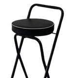 Maxbell Bar Stool Round Foldable Breakfast Bar Stool for Office Restaurant Garden Blacktube Blackseat